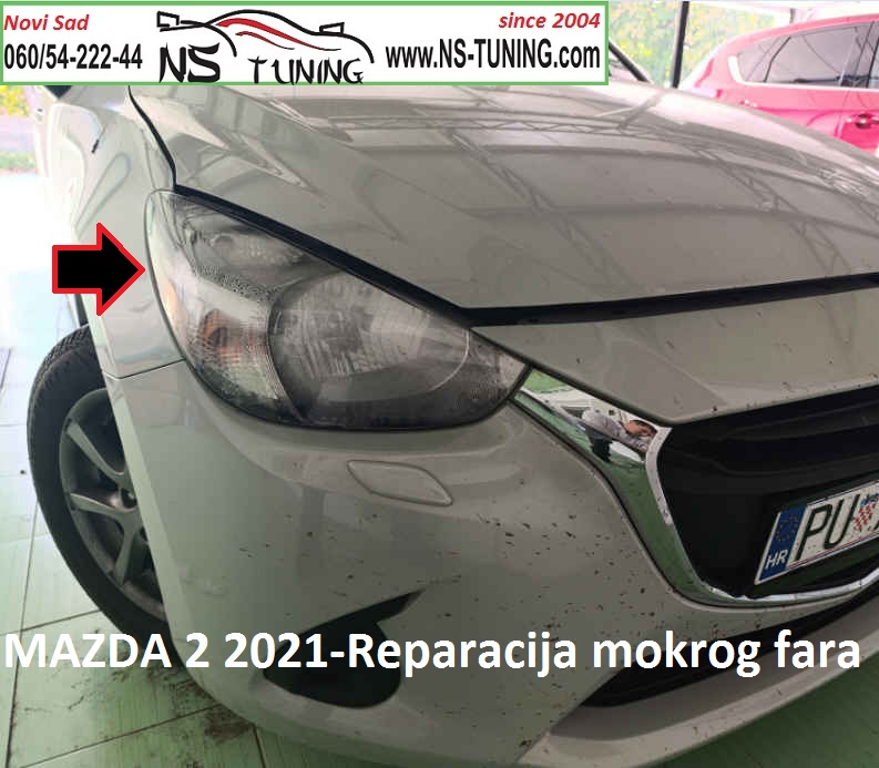 mazda 2 2021 mokar far reparacija servis farova novi sad lepljenje slomljenog fara